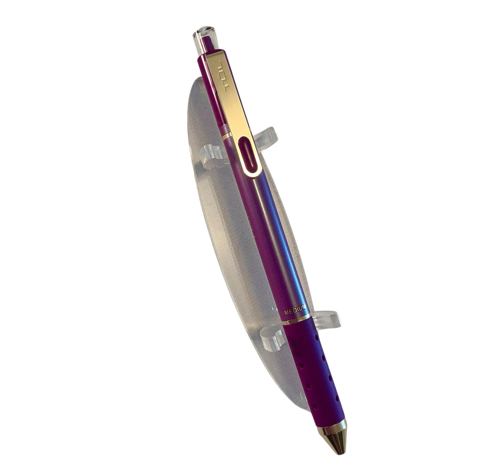 NEW TUL Pen Gel Dark Metallic Ink DARK PURPLE Limited Edition 0.8 Gold Accents