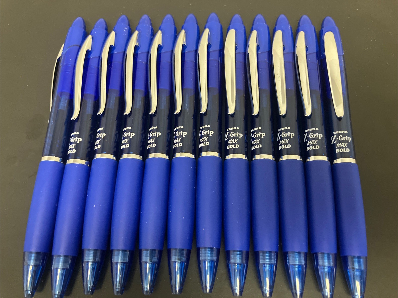 Zebra Z-Grip MAX Ballpoint Pen, Retractable, Bold 1.2 mm, Blue Ink, 12/Pack