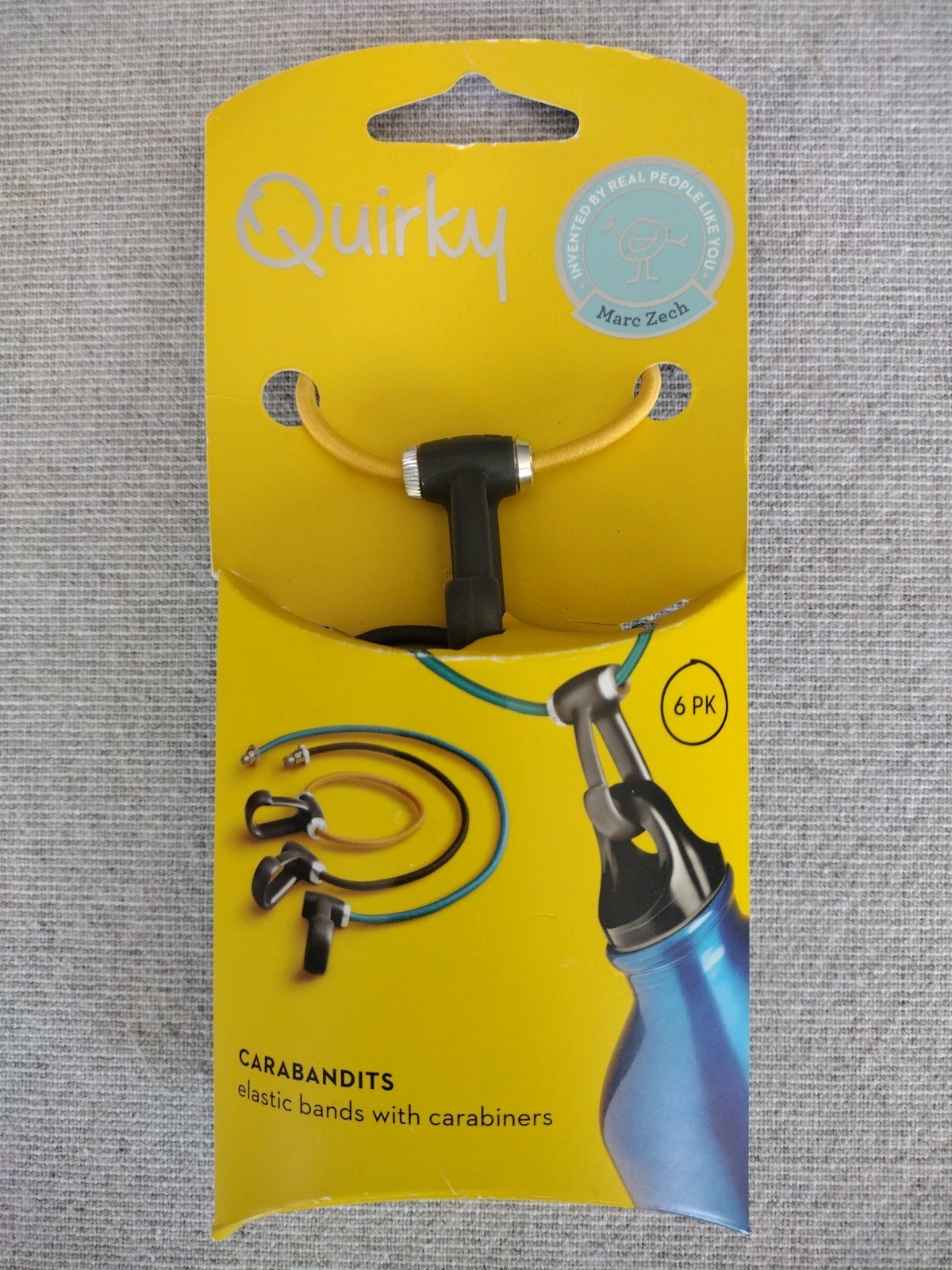 Quirky Brand Multi-Use Carabandits-Elastic Bands Carabiners-6 Pack- 3 Diff Sizes