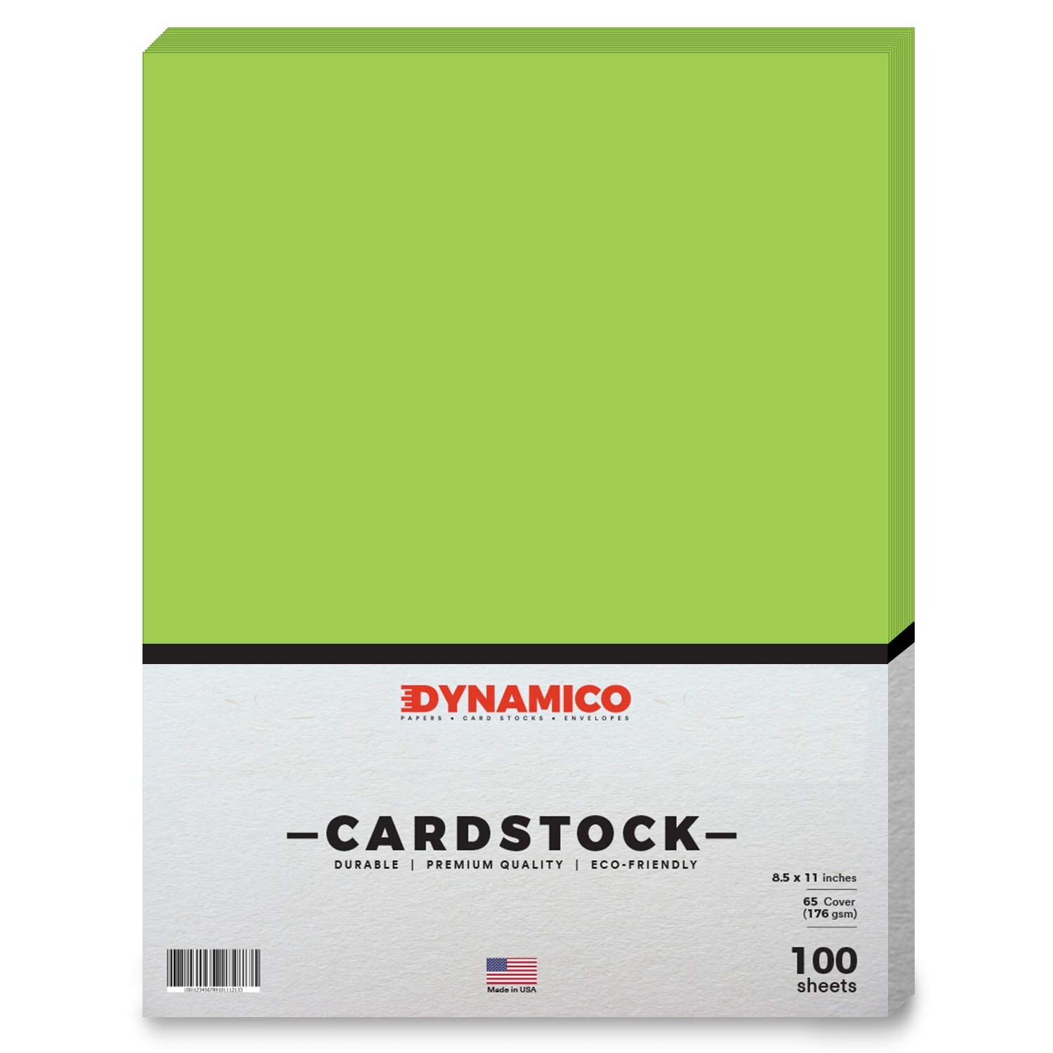 Neon Green Bright Color Cardstock, 65lb Cover (176GSM), 8.5 x 11, 100 Sheets