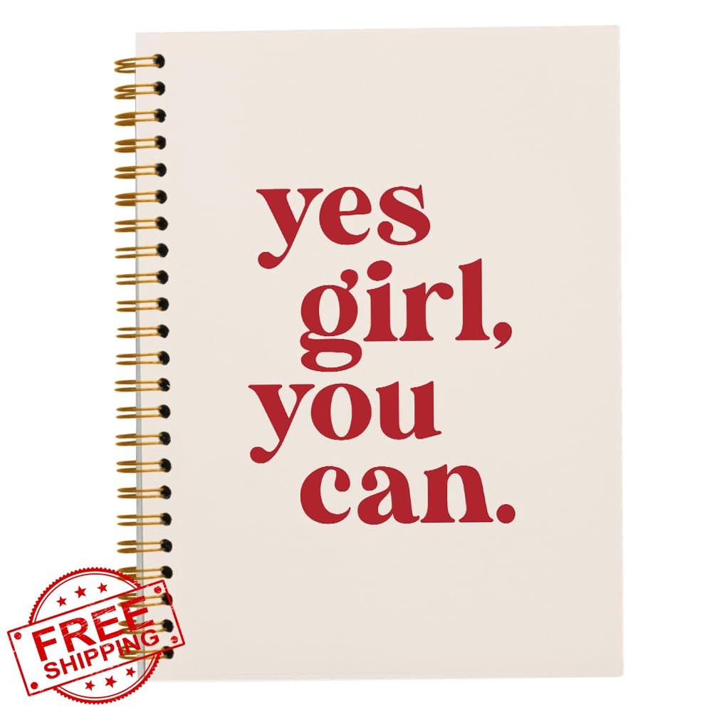 JWVK Motivational Feminist Notebook Yes Girl You Can 5.5×8.3 Hardcover