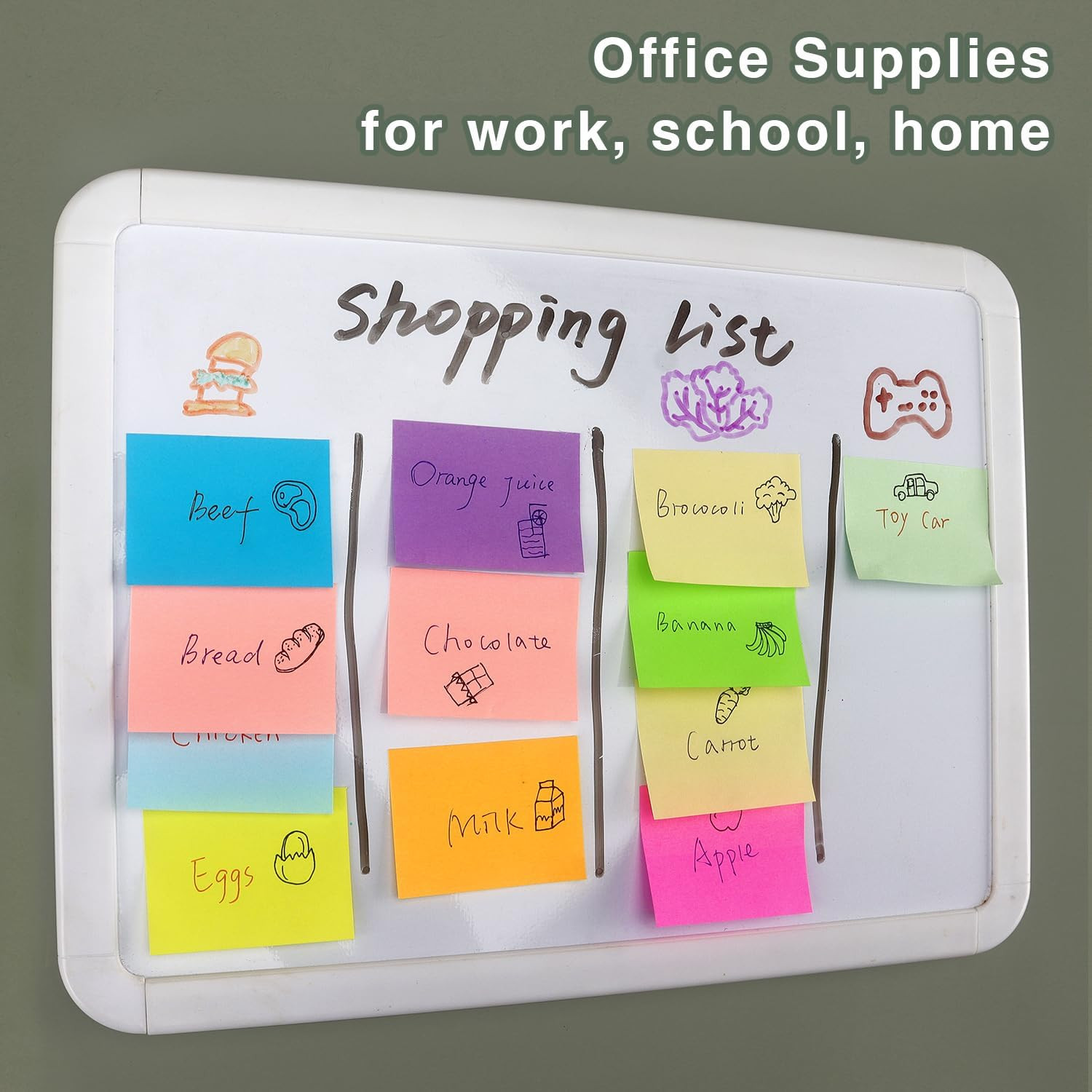 Sticky Notes 1.5″x2″ Self-Stick Notes, 10 Bright Colors, 20 Pads 100 Sheets Each