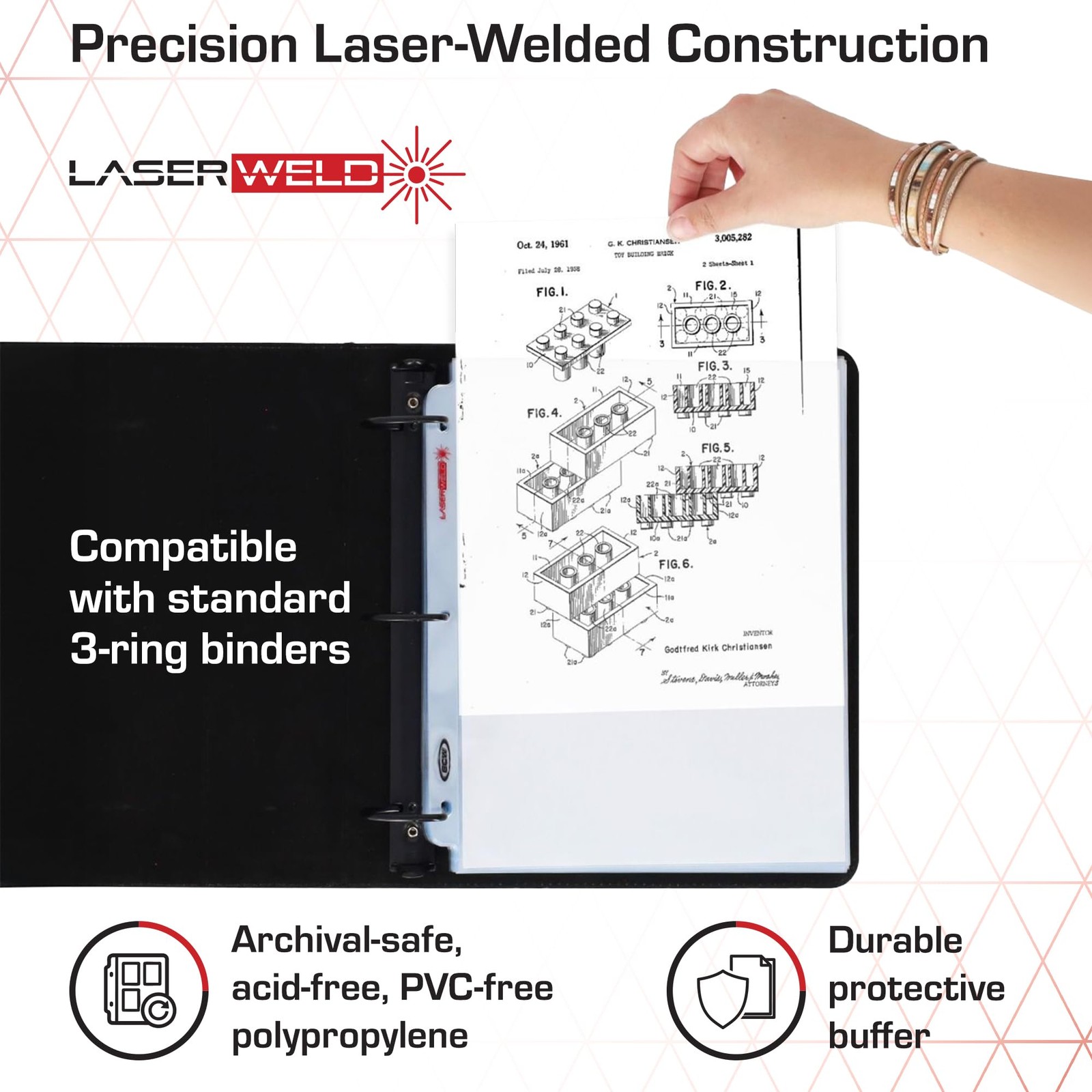 LaserWeld® 1 Pocket Document Page | 50 Pack of 8.5 x 11 Clear Plastic Sleeves…