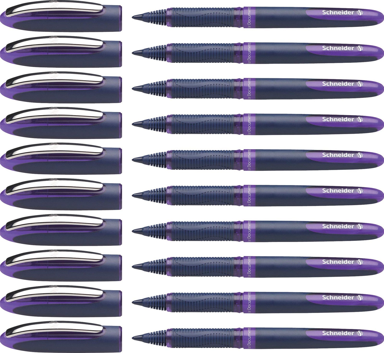 Schneider One Business Rollerball Pens Pack of 10 Violet Waterproof Ink 0.6mm