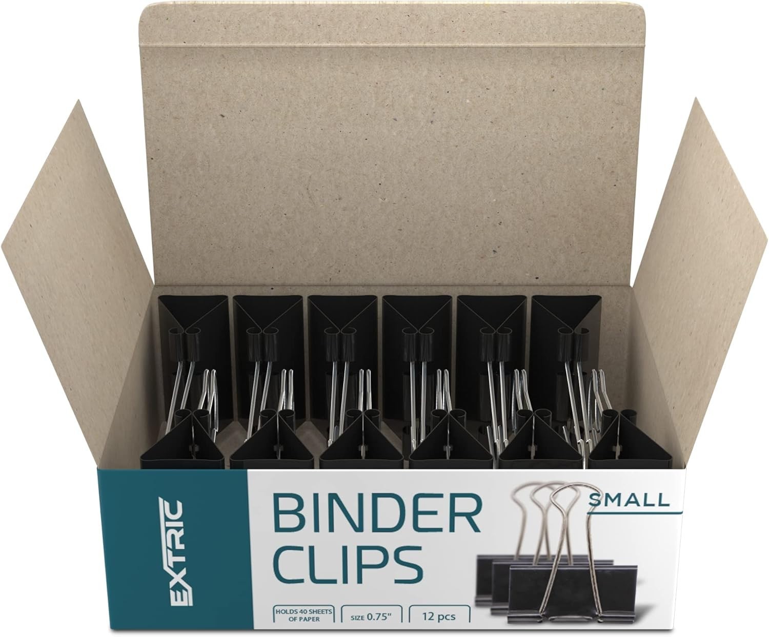 24 Tempered Steel Small Binder Clips – Strong Hold for Home, Office & School
