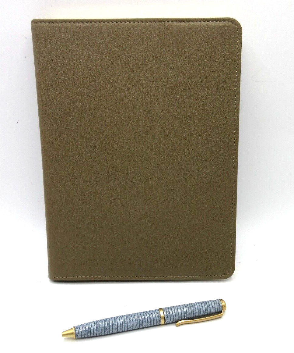Graphic Image Notebook Refillable 9″ Leather Cover Spiral Lined Pages Beech $145