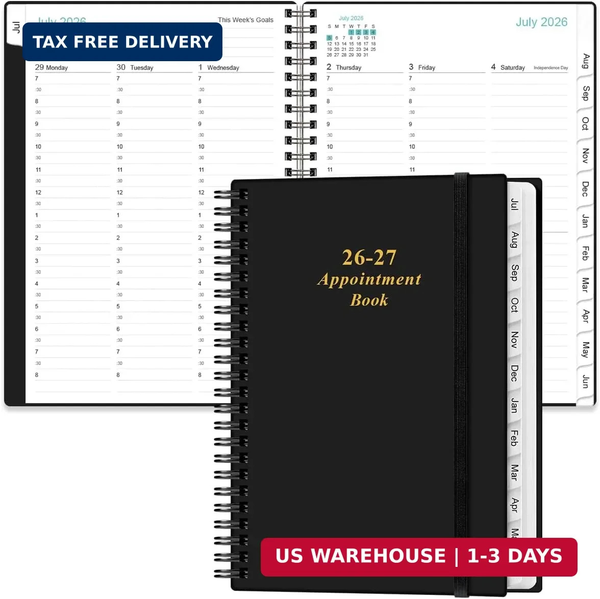 2026-2027 Appointment Book & Planner – 2026-2027 Daily Hourly Planner from July
