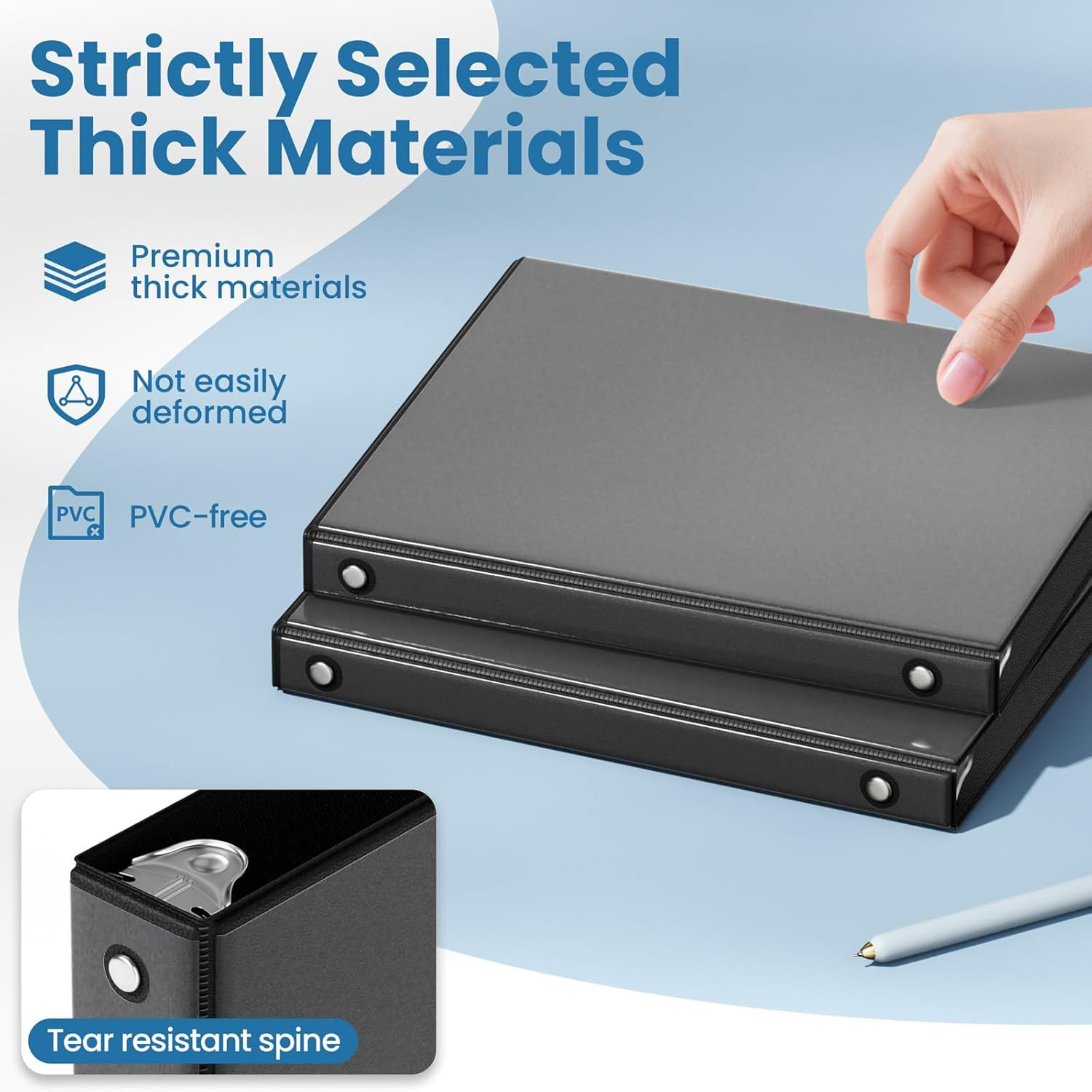 1/2 Inch Binders 3 Ring, Pvc-Free Clear View Half Inch Binders (Fits 8.5X11 Inch