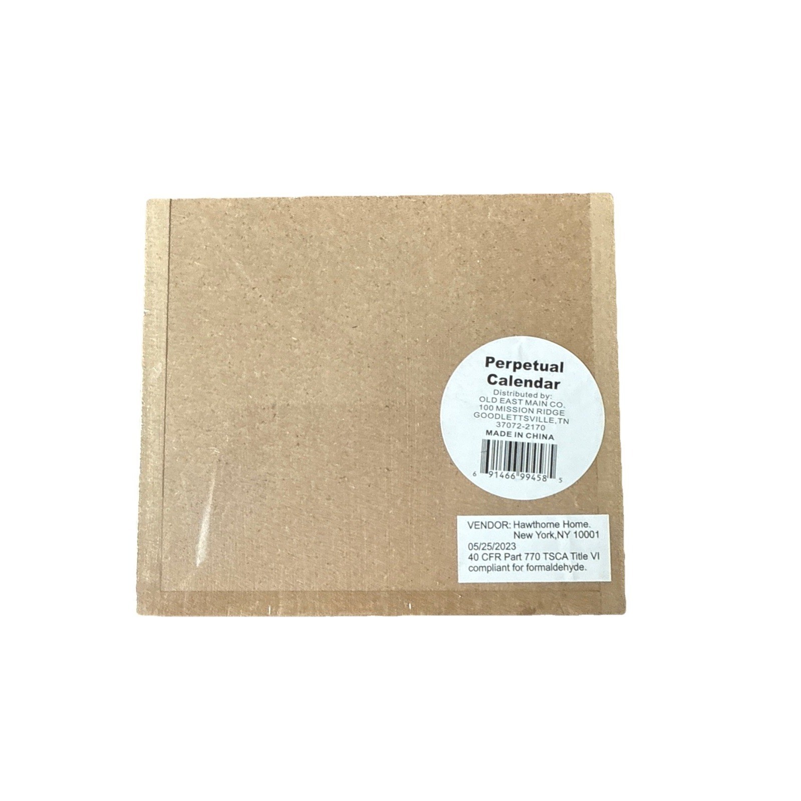 Perpetual Calendar Desktop Blocks Brown White Gift New Year 4.5″x4″x2.25″ New