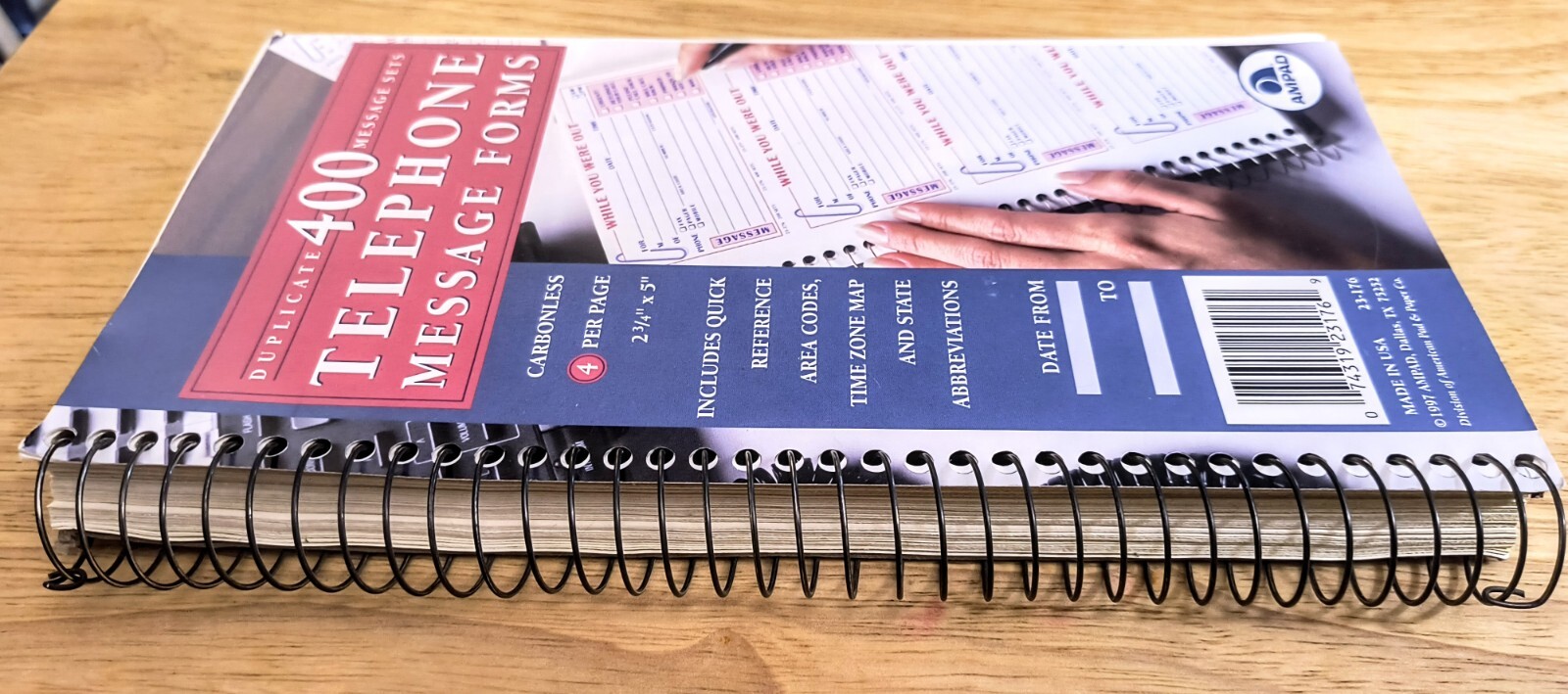 Ampad Duplicate 400 Message Book. Telephone Message Form, “While You Were Out”.
