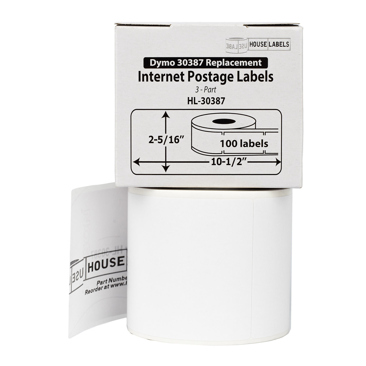 8 Rolls of 100 3-Part Internet Postage Labels for DYMO® LabelWriters® 30387