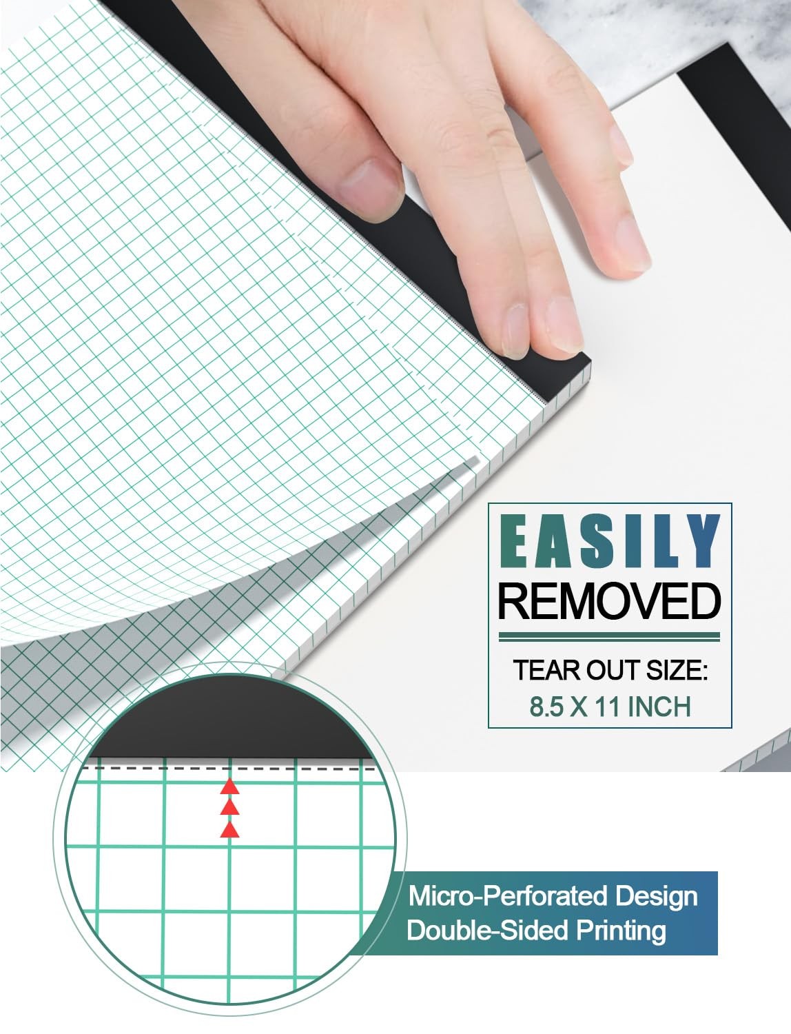 Graph Paper Pads 8.5 x 11, 4×4 Graph Ruled, 6 Pack 1/4 Graph Paper Notebooks