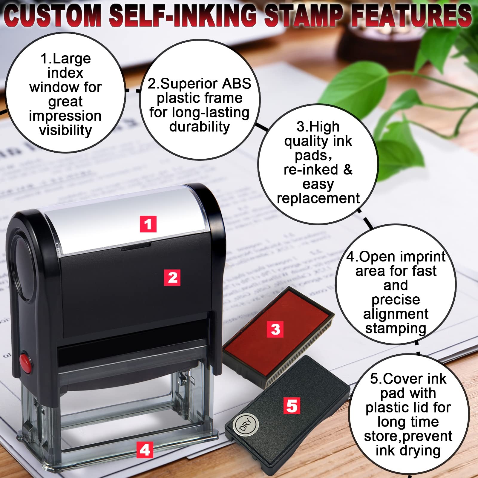 Self Inking Top Secret Stamps Rubber Privacy Stamp Confidential Stamps Classi