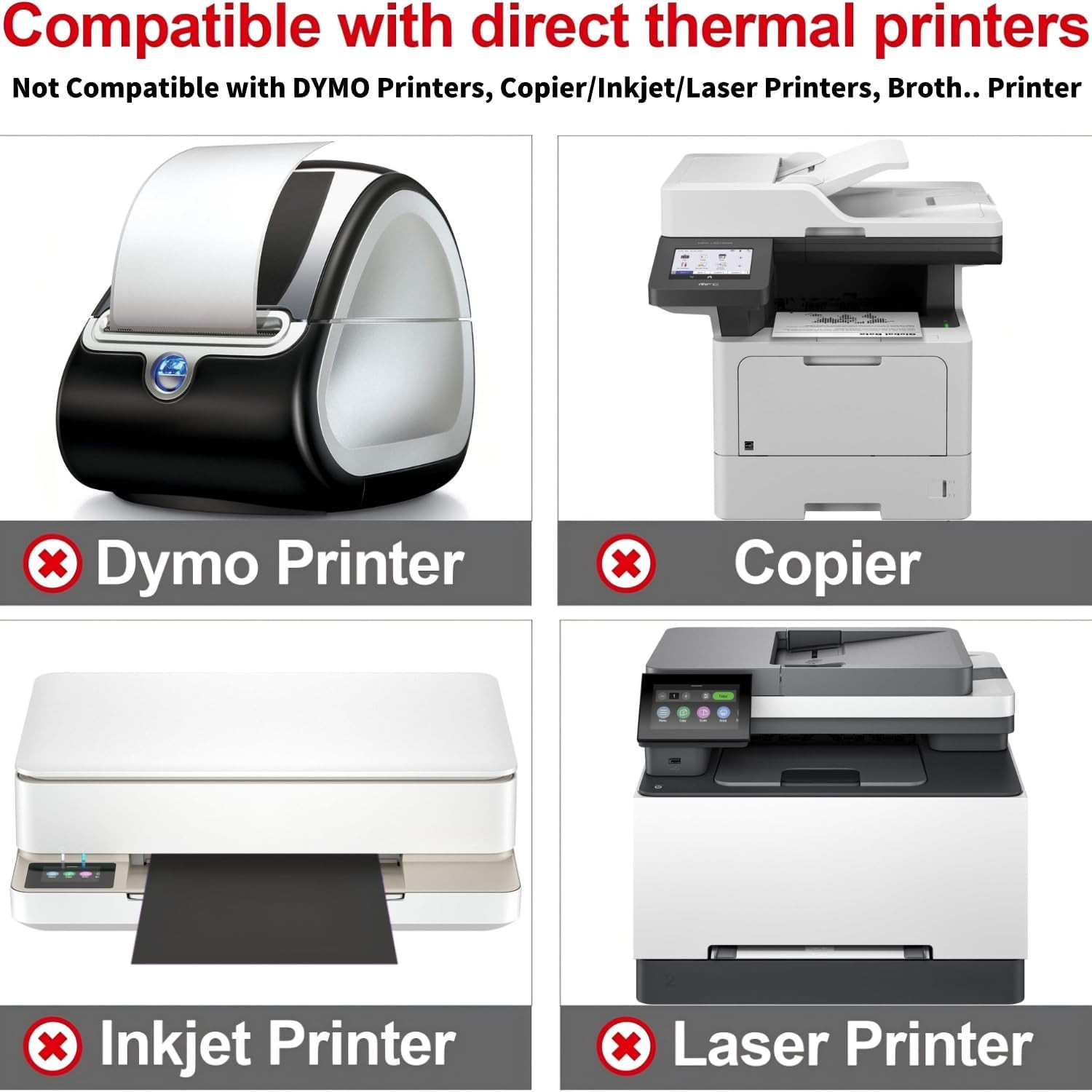 500 4X6 Thermal Labels, Direct Thermal Shipping Labels Roll 4X6 Compatible with