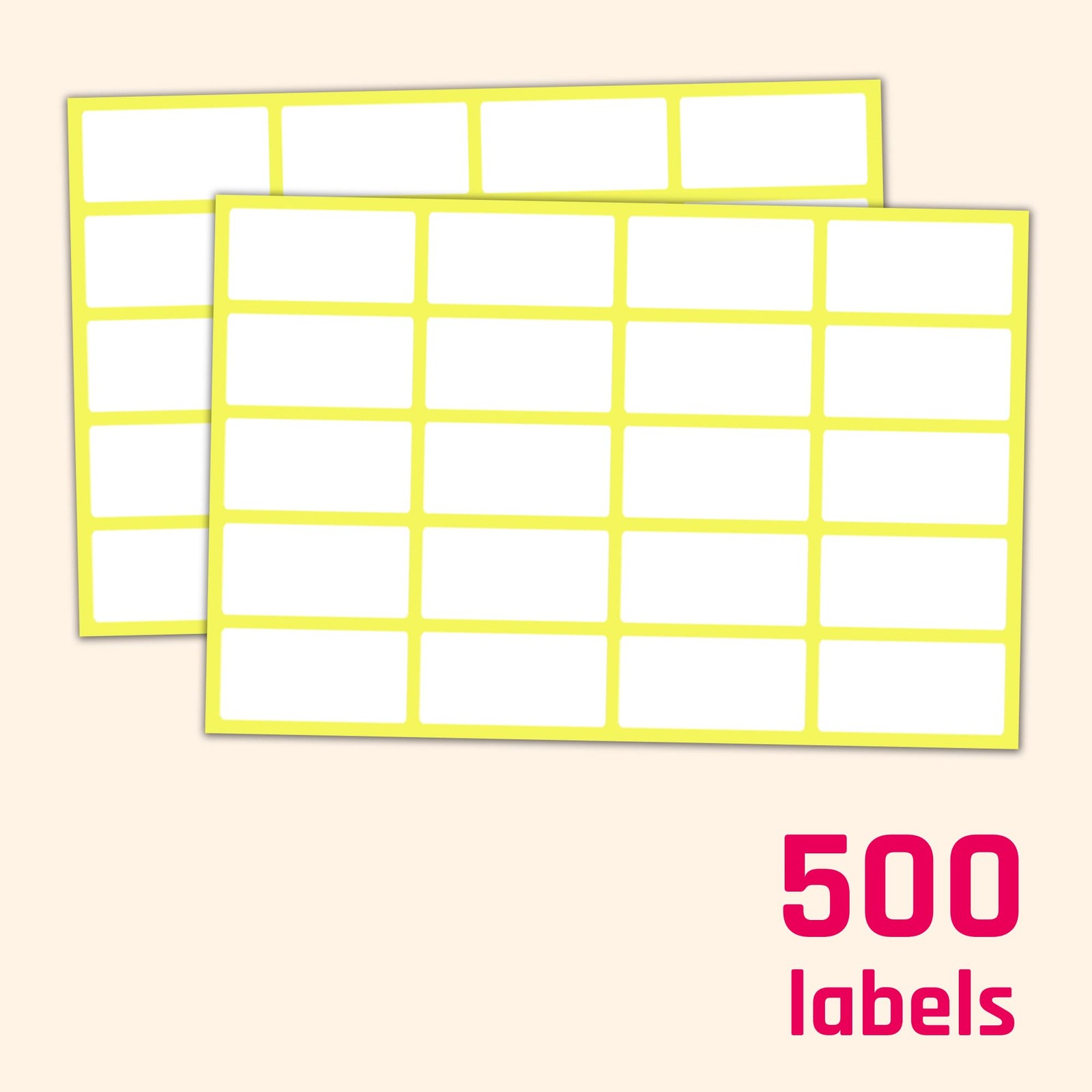 500 Pack, 1.5″ x 0.75″ – Blank White Labels Stickers to 500 Pieces,