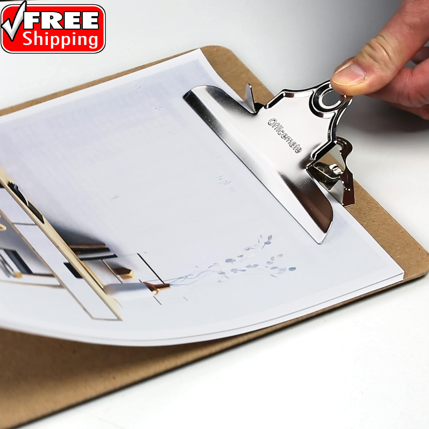 Recycled Wood Clipboards, 6 Inch Clip, 6 Pack Clipboards, Letter Size (9 X 12.5
