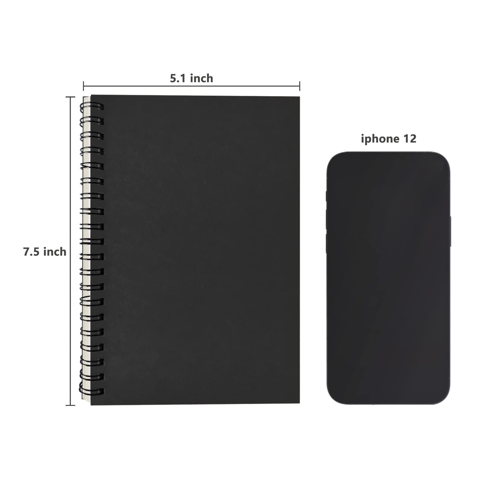 Blank Spiral Notebook, 2Pack, Soft Cover, Sketch book, 100 Pages / 50 Sheets,…