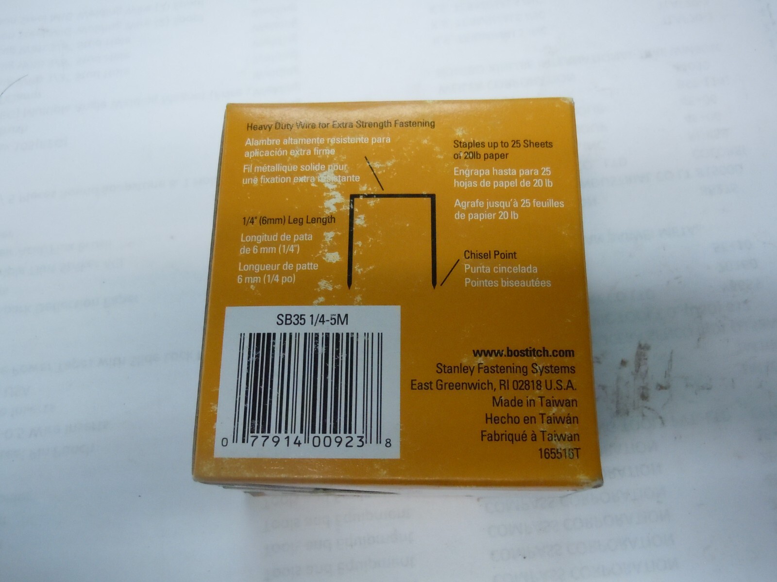 Bostitch Heavy Duty Premium Staples, 2-25 Sheets, 0.25 Inch Leg, 5,000 Per Box