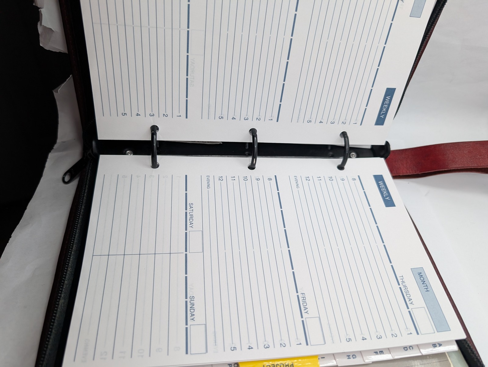 Day Planner Inc. Classic Edition Zippered Organizer Planner Burgundy VTG