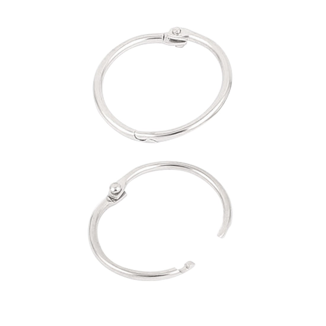 Office Metal Hinge Locking Looseleaf Book Binder Ring 20mm Dia Silver Tone 20pcs