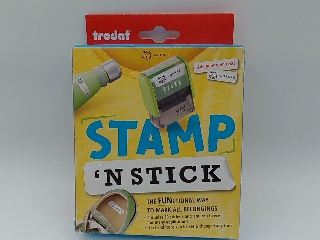 Stamp ‘N Stick Clothes And Personal Belongings Yellow DIY Stamper, English Text