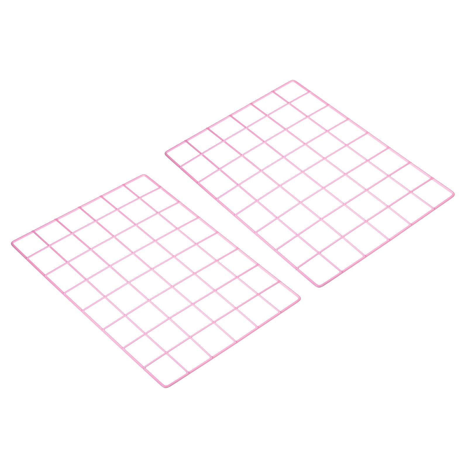 16″x12″ Wire Grid Panel, 2 Pack Wall Grid Decorative Board Photo Display Pink