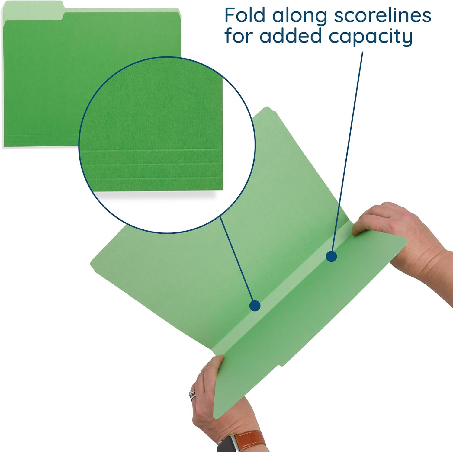 File Folders Letter Size 1/3 Cut Tabs 100 Pk Various Colors Two Tone Durable