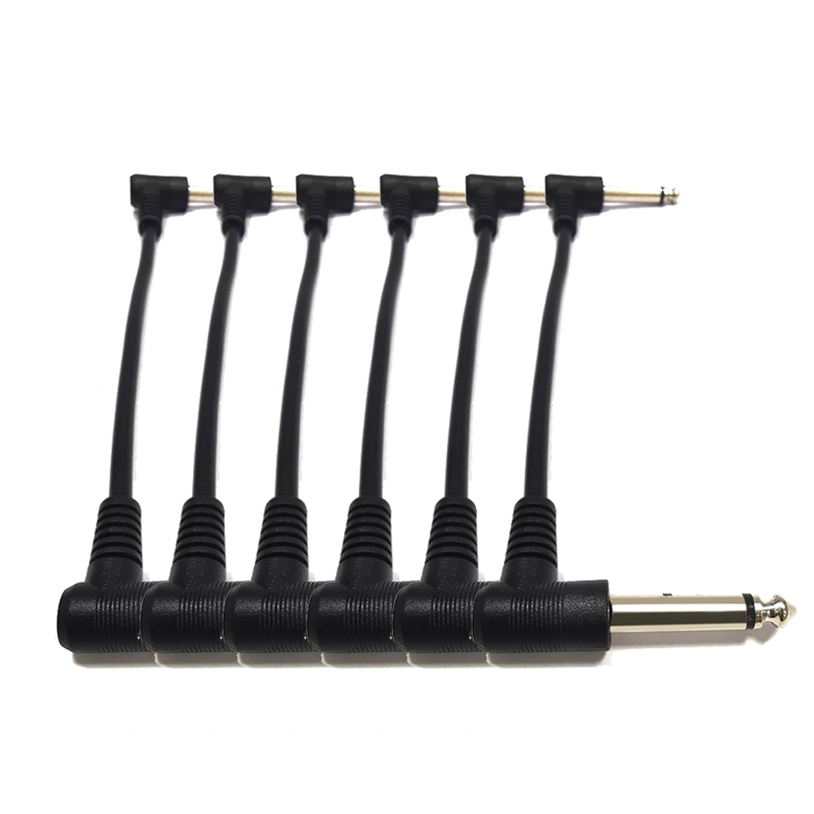 6-Pack 6-Inch Shielded 1/4″ Guitar Pedal Patch Cables for Effects Boards