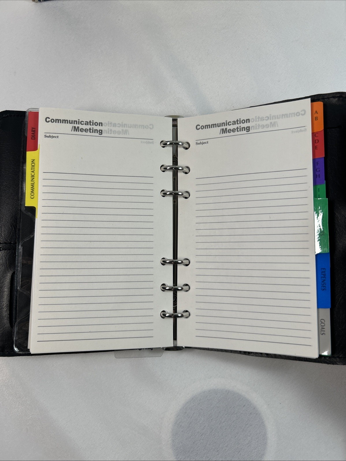 Black Business Leather Personal Calculator Organizer Folder Memo