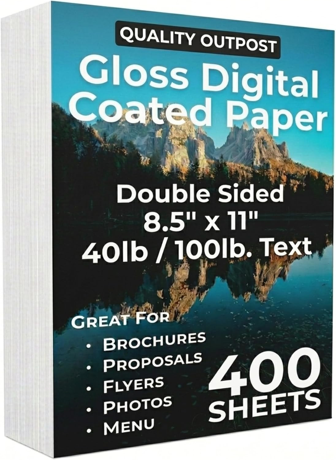 Glossy Business Paper 8.5X11 for Laser Printer, Double Sided C2S, Great for High