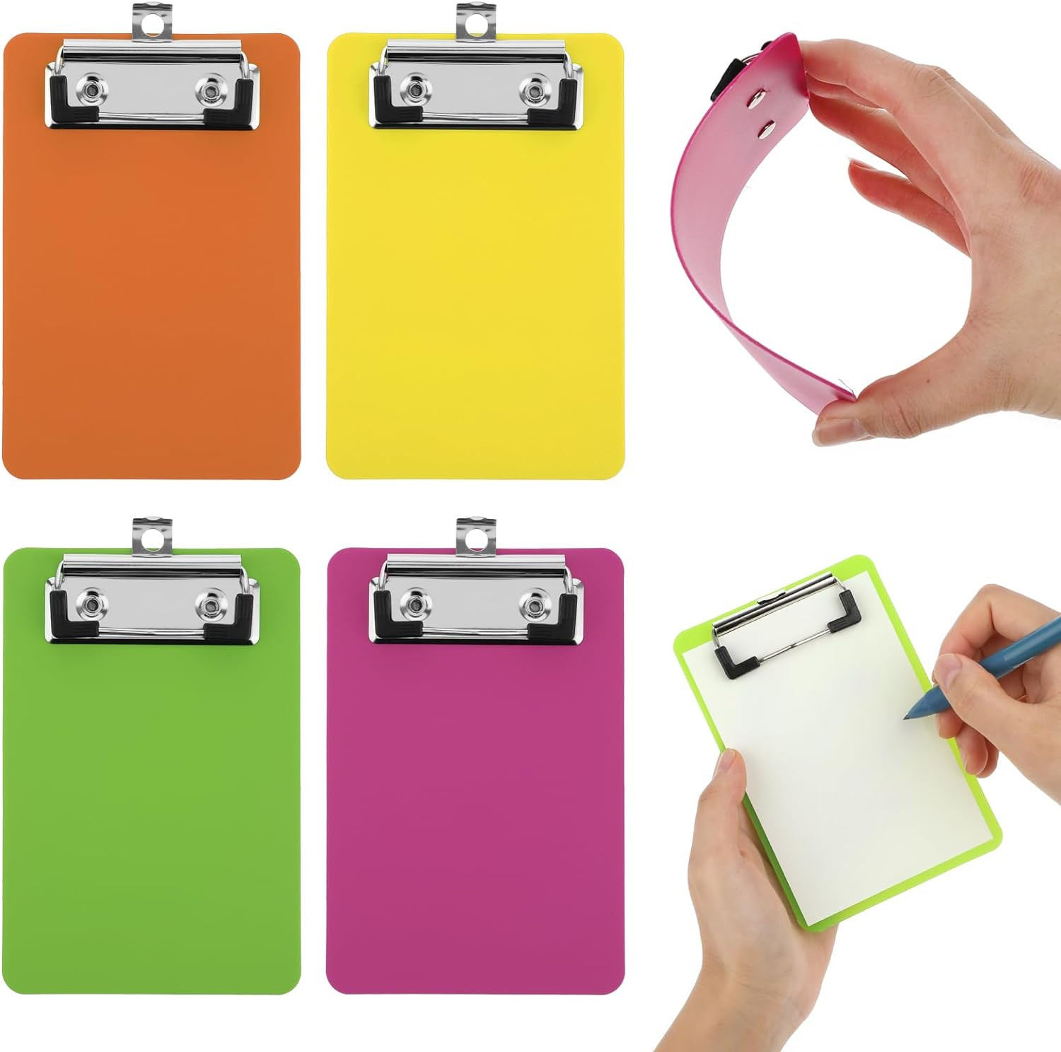 4 Pack Small Clipboards 4 x 6 Inch, Mini Clip Board Notepads Clipboard, Letter S