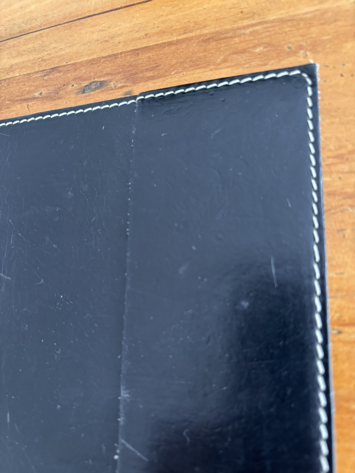 Vintage Desk Pad Blotter Black Leather Roots Canada 22 x 18