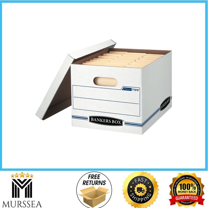 Bankers Box Basic Duty File Storage Box Lids Letter Legal 10-Pack White