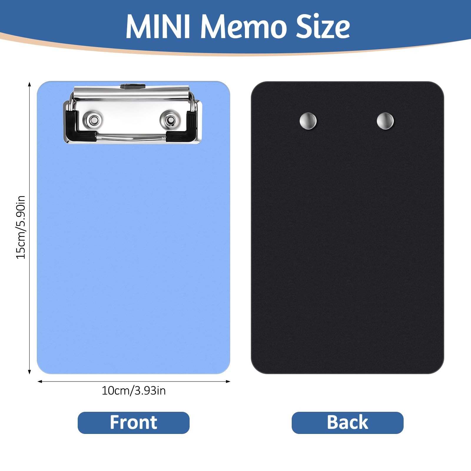 4″ X 6″ Small Clipboards, 2 PCS Mini Clipboard Blue and Black Clipboard Pocket C