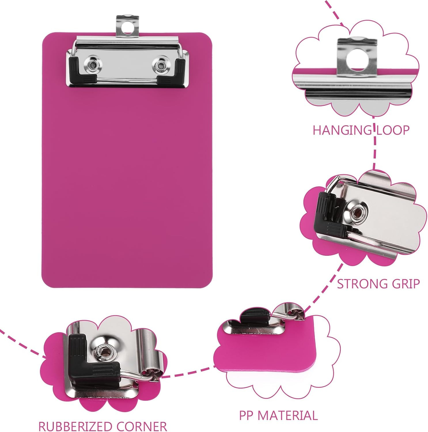 4 Pack Small Clipboards 4 x 6 Inch, Mini Clip Board Notepads Clipboard, Letter S