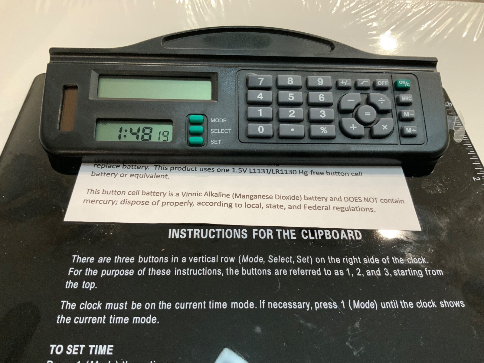 Clipboard with Calculator Black DRA2 or EDL2 NEW UNUSED