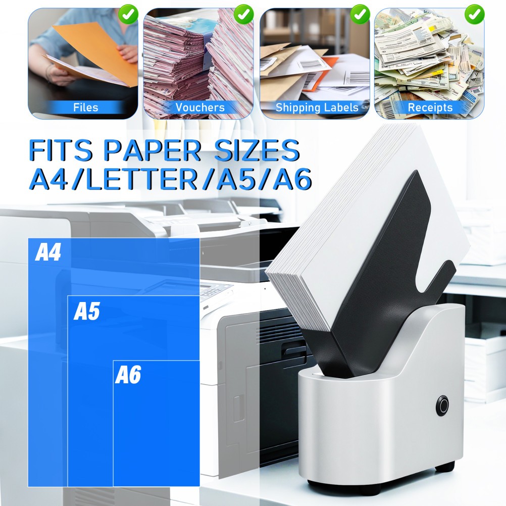 Desktop Paper Jogger 50mm, 300Sheets A4/Letter/A5 Size Paper Finisher for Office