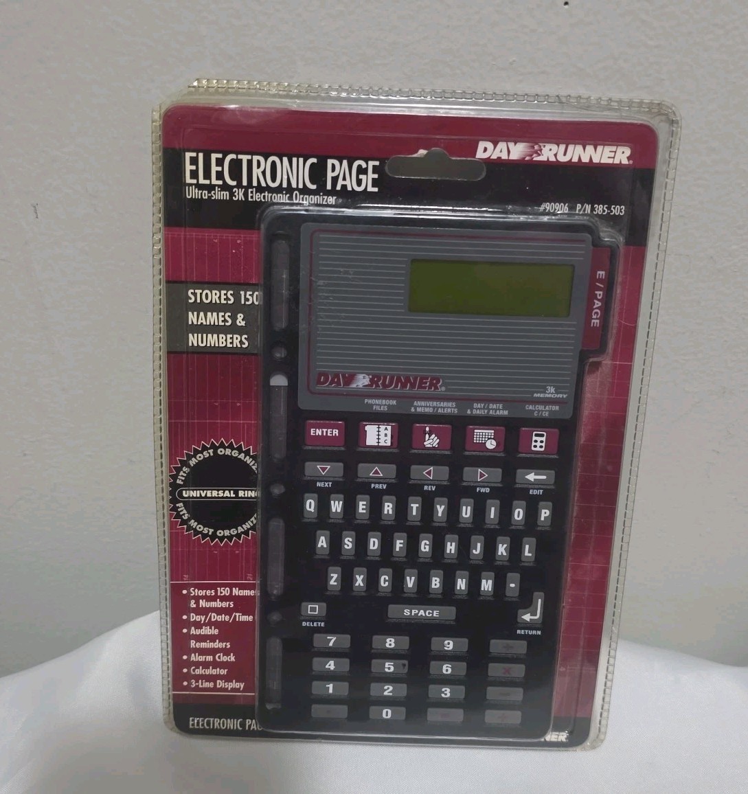 Vtg DAY RUNNER 3K ELECTRONIC ORGANIZER Ultra Slim Planner Page ADDRESSES, ALARM