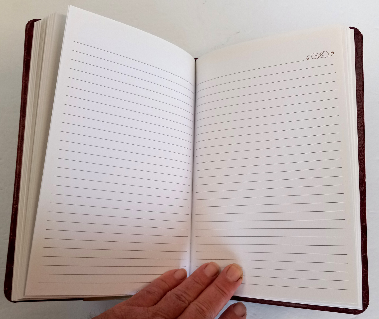 Notebook 192 Pages Ruled Bonded Leather Brown Markings by C.R. Gibson Blank