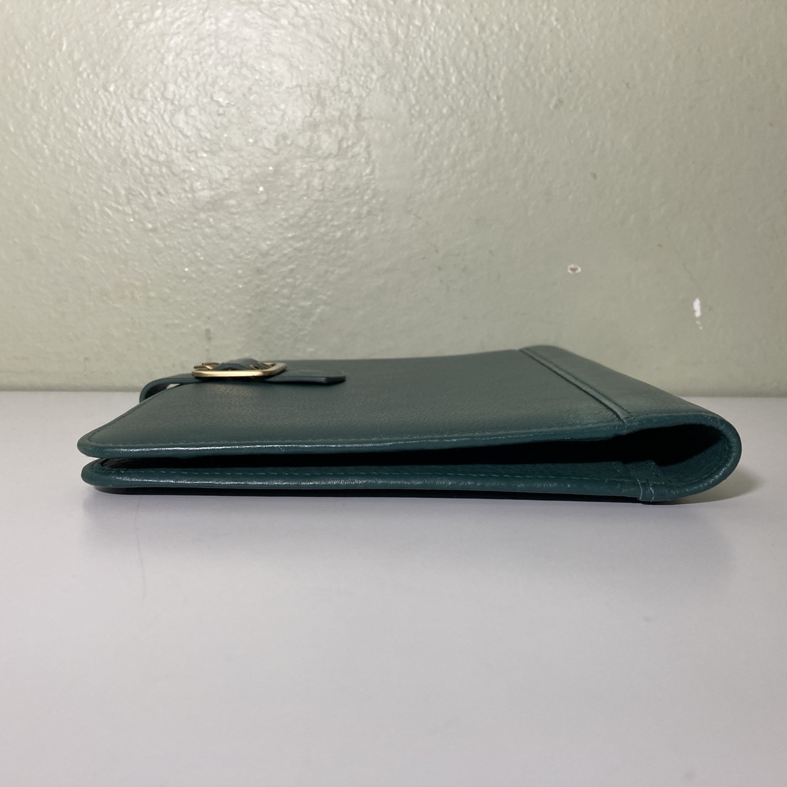 Franklin Covey Green Planner Binder Organizer Faux Leather Strap Closure