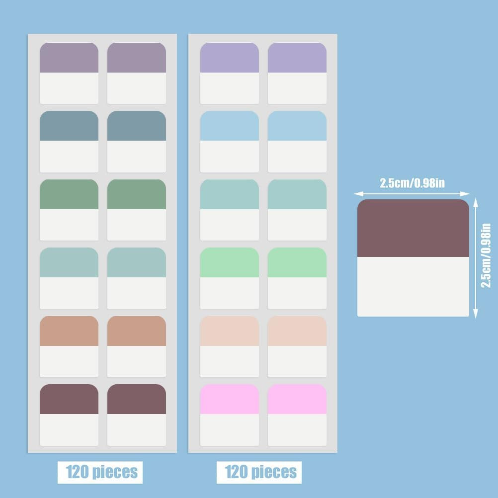 240 Pcs Sticky Index Tabs, Colored Book Sticky Tabs for Notebooks, Repositionabl