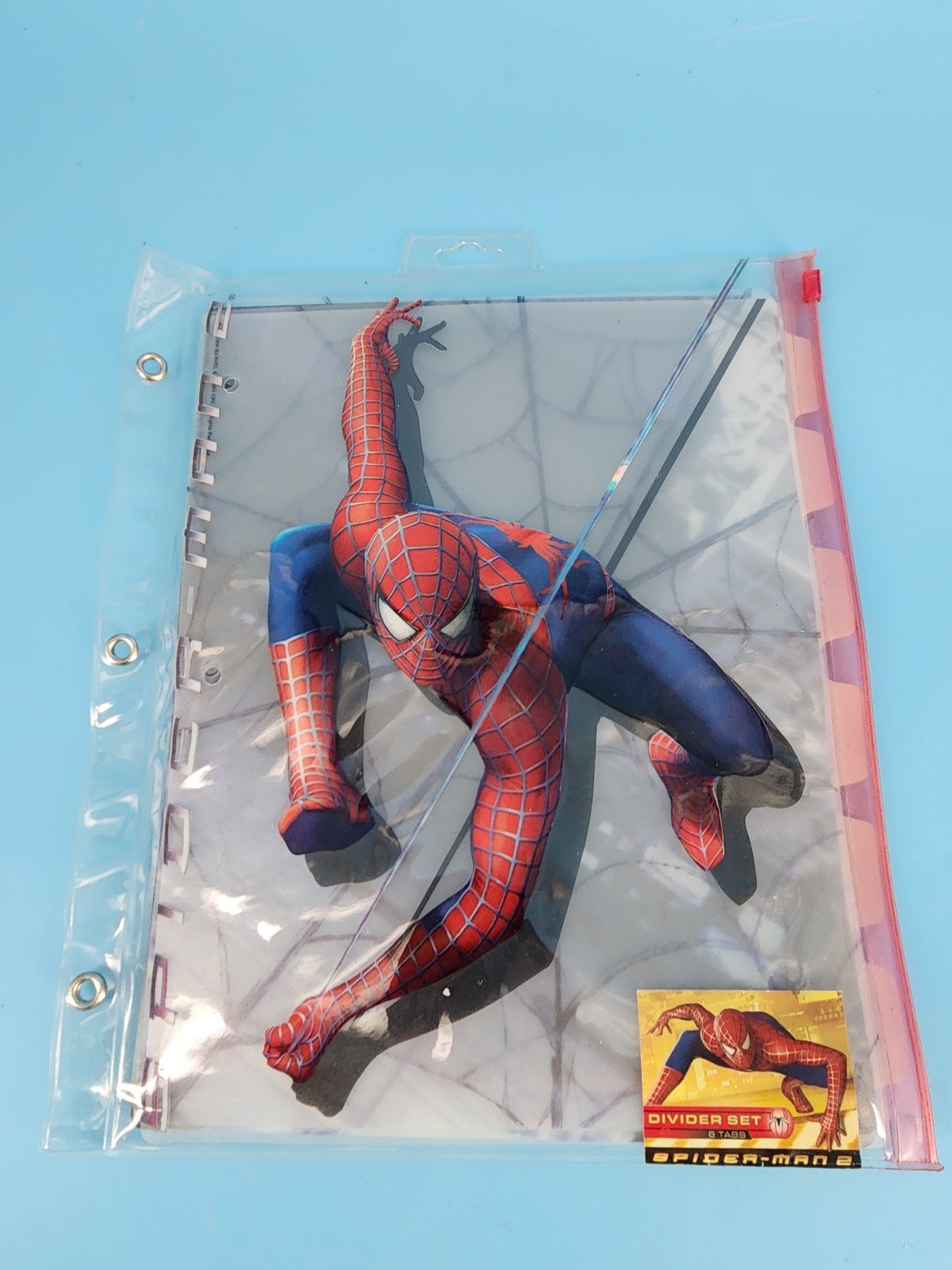 2004 Vintage Spider-Man 2 Movie 6 Tabs Insertable Plastic Notebook Dividers Set