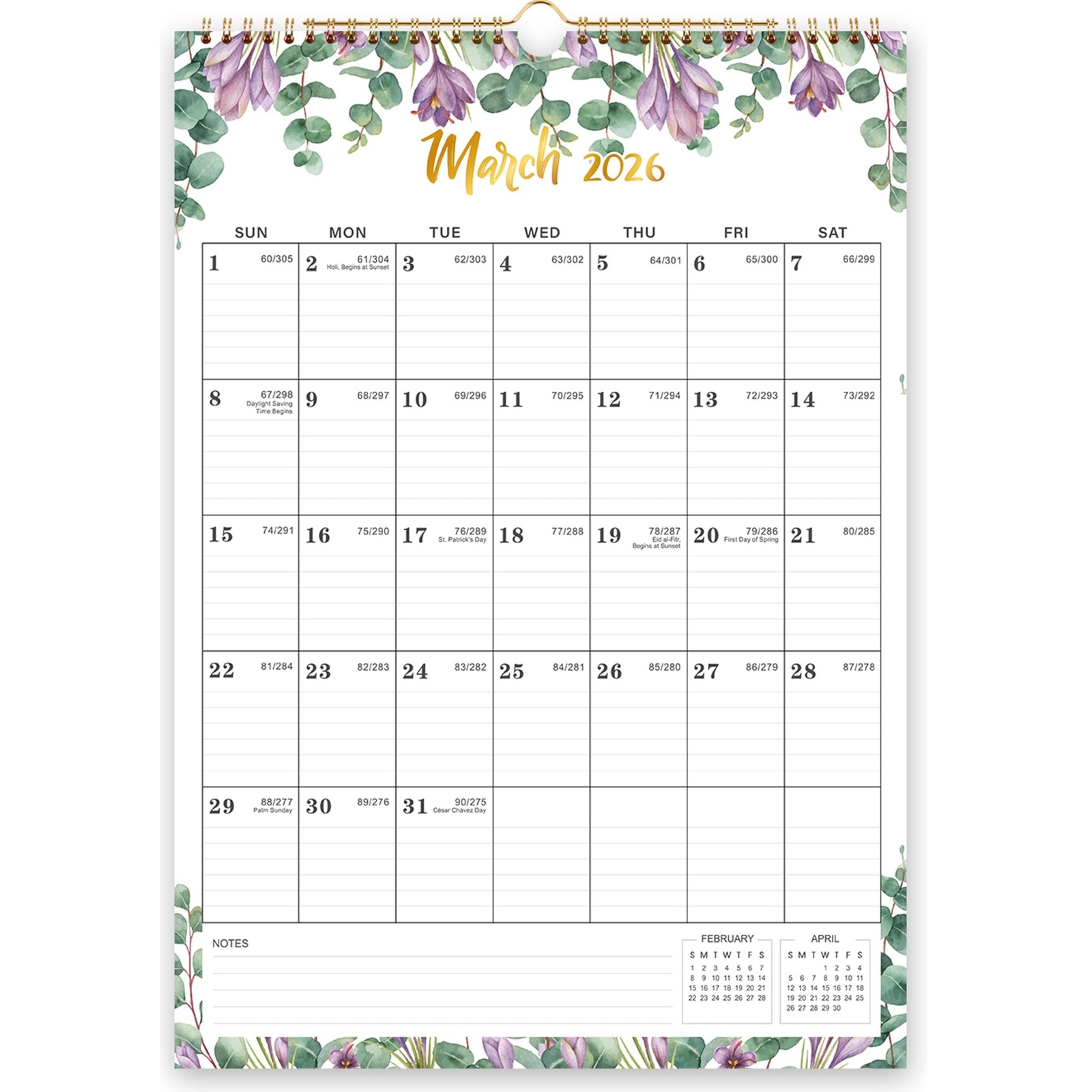 2026 Wall Calendar – Calendar 2026 Wall, Jan 2026 – DEC 2026, 12″ x 17″, Larg…