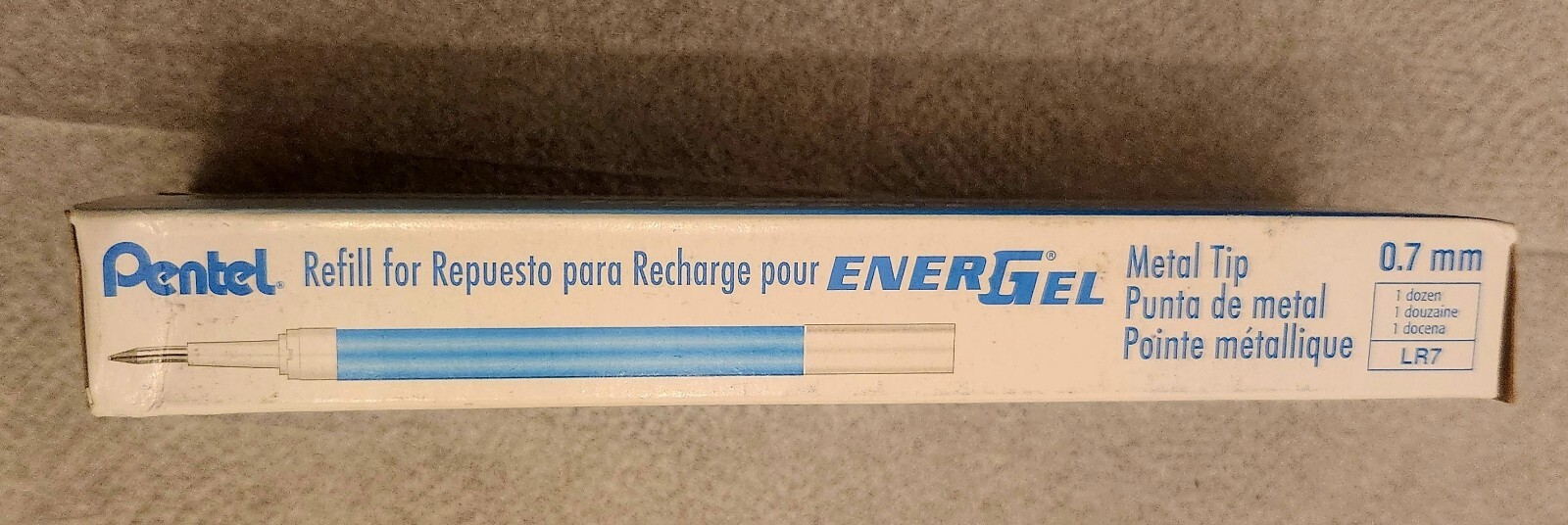 Refill EnerGel Gel Pen 0.7mm LR7-S metal Tip sky blue Ink pack of 12 NEW BOX