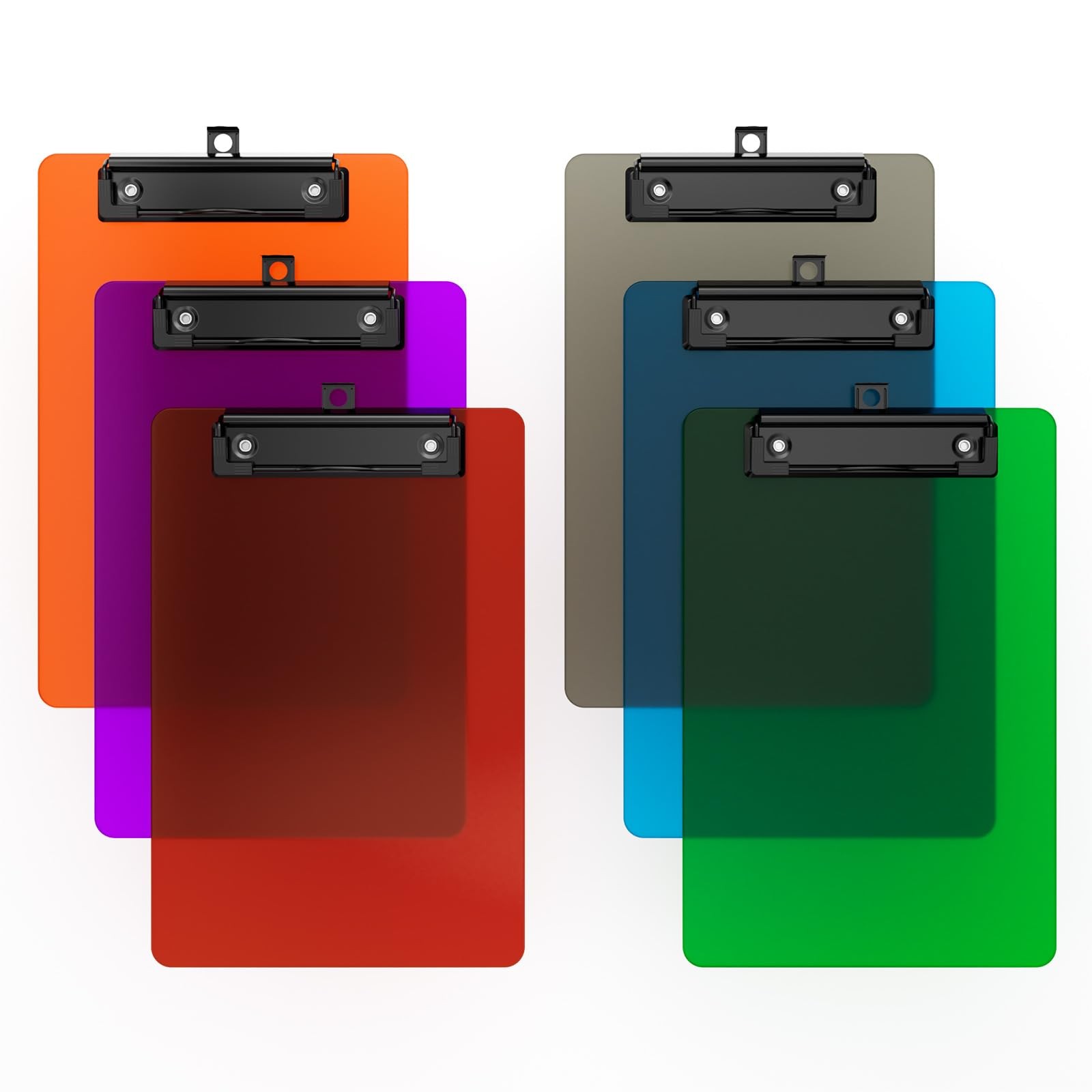 6 PCS Small Colorful Clipboard 9×6 Inch HalfLetter A5 Mini Low Profile Clip