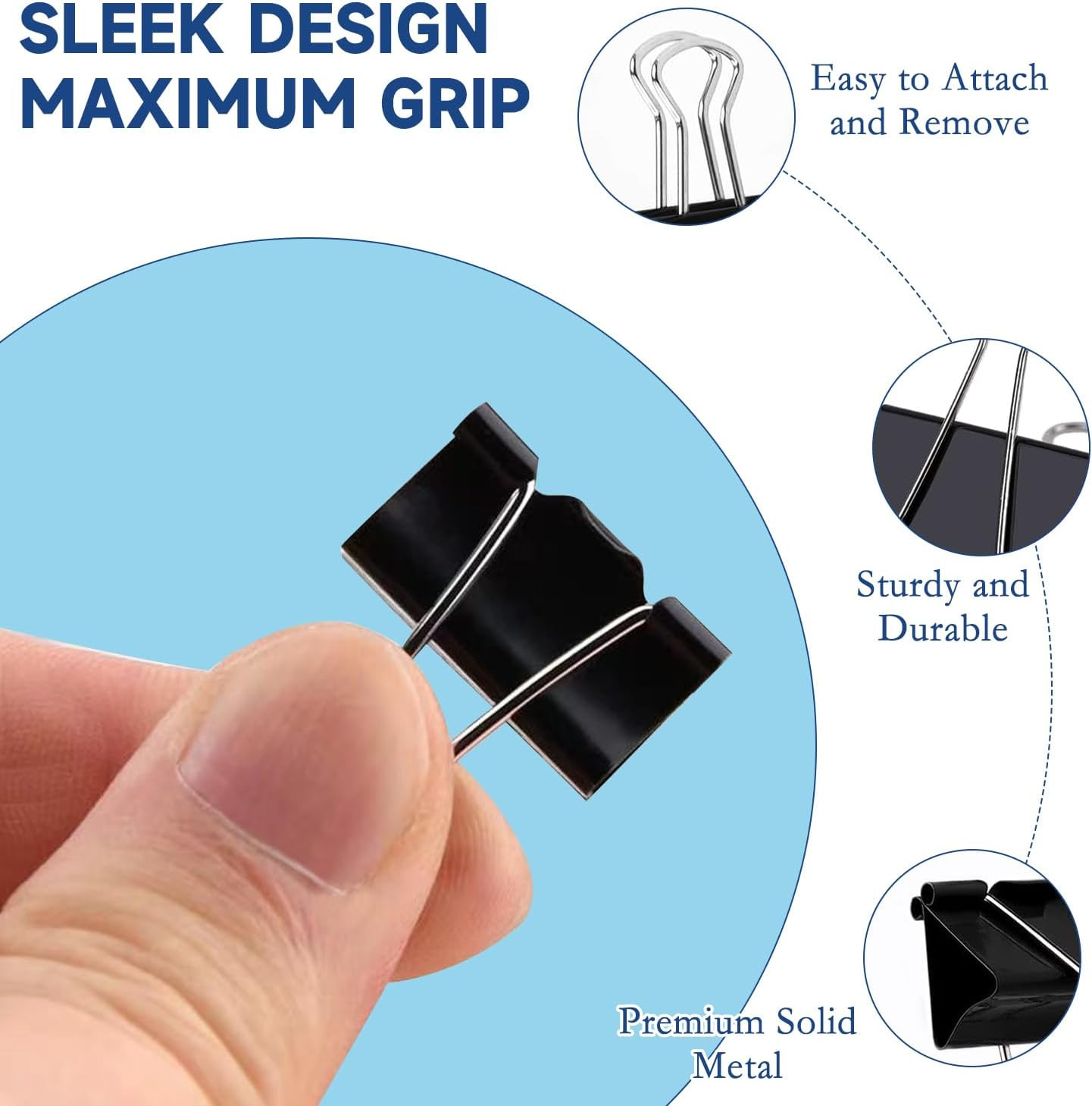 240 Pack Mini Binder Clips, Black Binder Clips, Small Paper Clips 15Mm 5/8 Inch.