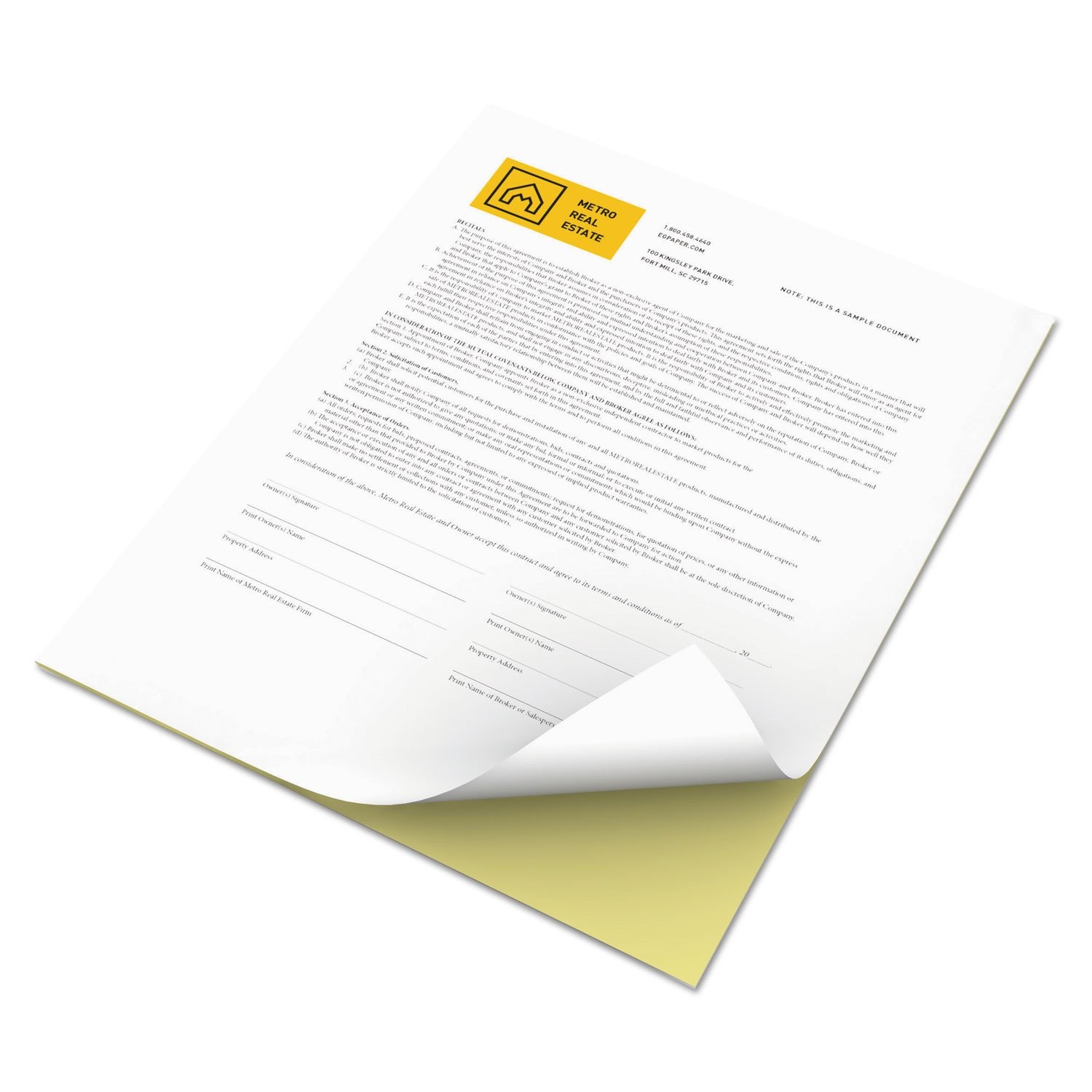 Xerox Digital Carbonless Paper, 8.5″ x11″ 20 Pound White/Canary, 5,000 Sheets.
