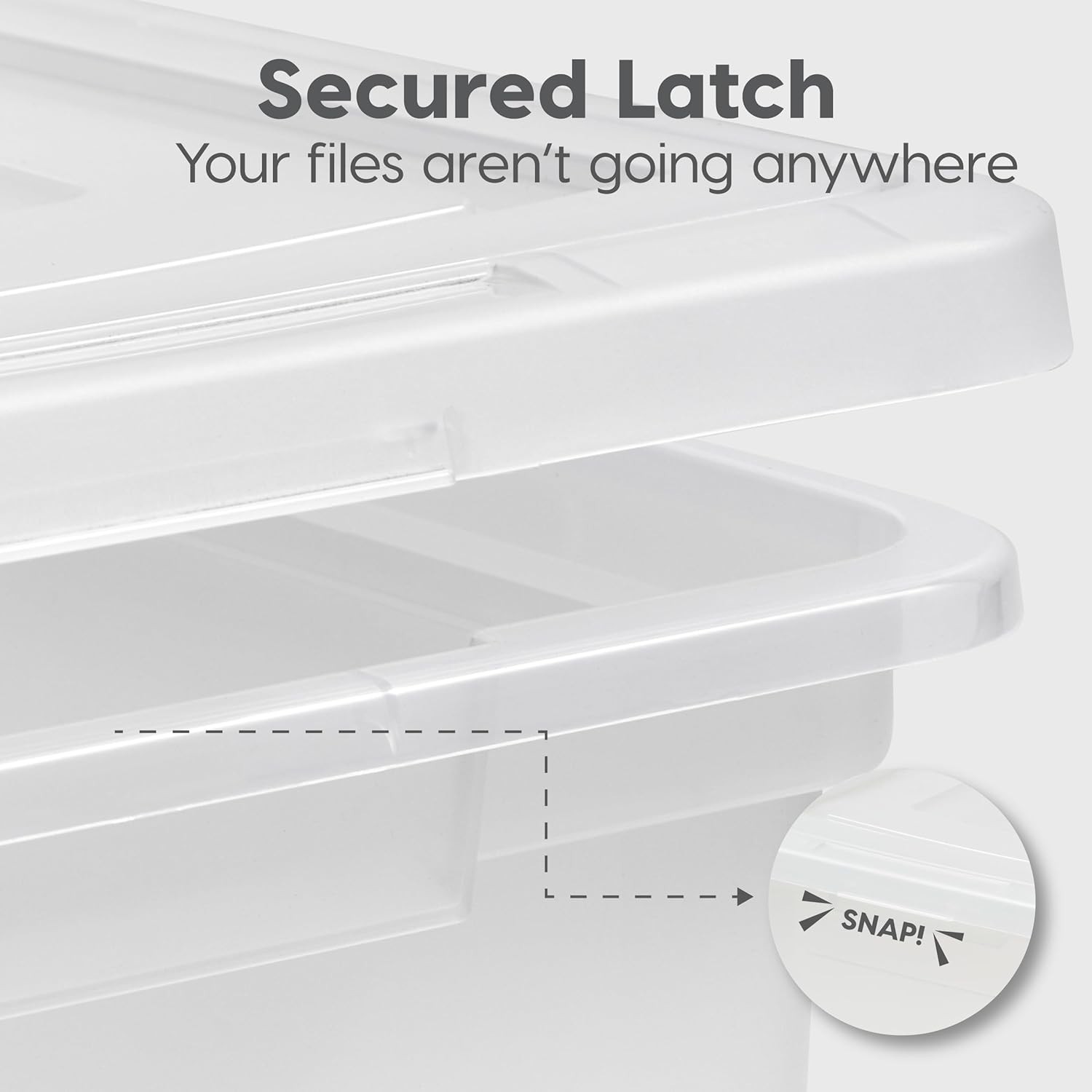 File Box Plastic Storage Organizer with Lids for Legal Letter Files Moving