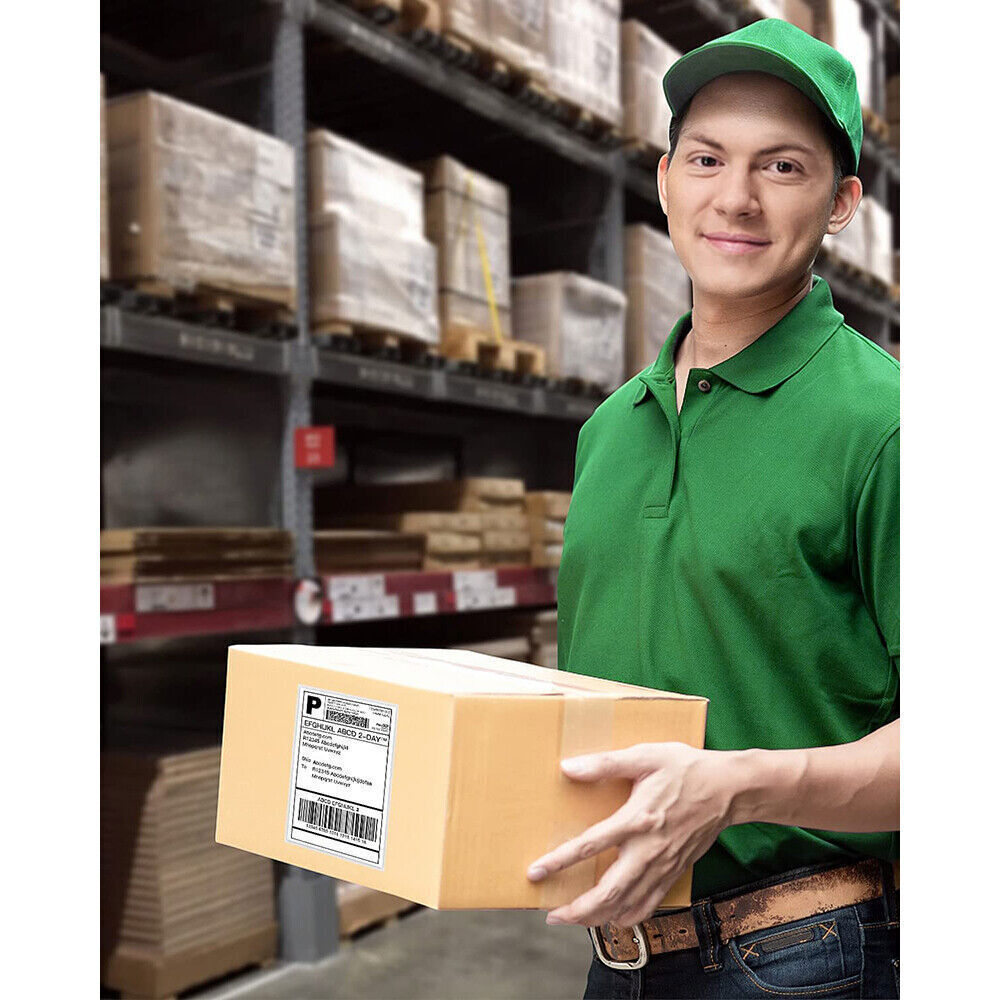 500/Stack 4x 6 Fanfold Direct Thermal Shipping Labels for Zebra & Rollo Printers
