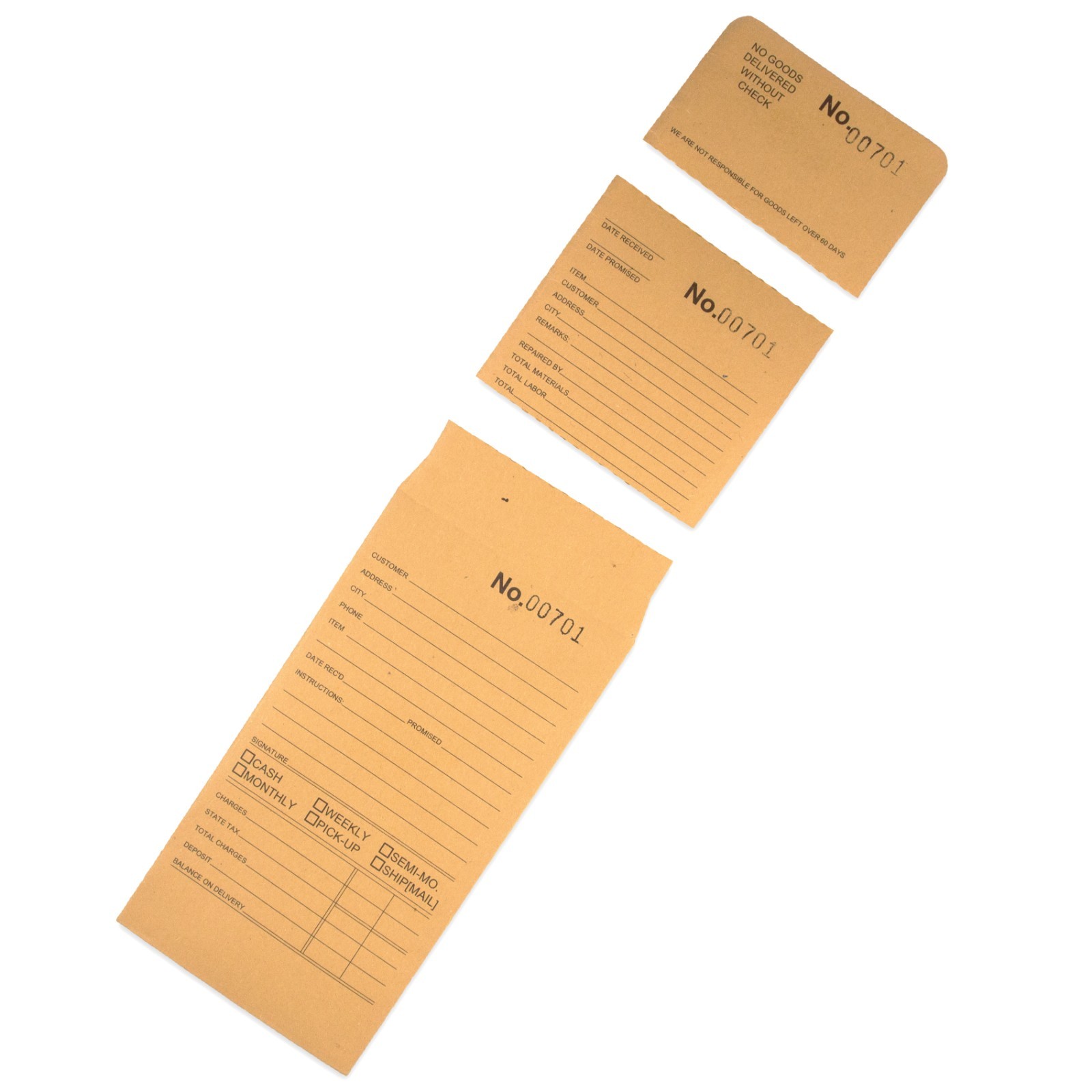 1000 Qty Tear-a-Way Repair Envelopes – Sequentially Numbered – Record…